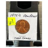 1975-S Lincoln Cent Gem Proof Deep Cameo