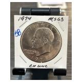 1974 Eisenhower Dollar Graded MS63 in Holder