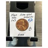 1960 D/D Lincoln Cent RPM-034 Double Die
