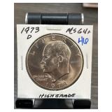 1973-D Eisenhower Dollar Graded MS64+