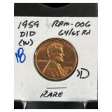1959-D/D Lincoln Cent RAM-006 64/65 RD