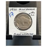 1920 Buffalo Nickel Mint Error With Obverse Die Cl