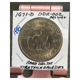 1971-D Eisenhower Dollar DDR-002 MS64+