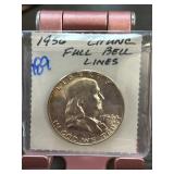 1956 Franklin Half Dollar with Full Bell Lines