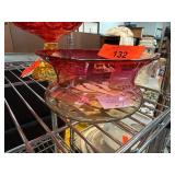 Amberina Glass Bowl with Wide Rim Design Amberina Glass Bowl with Wide Rim Design