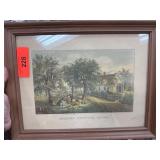 American Homestead Autumn Print by Currier & Ives American Homestead Autumn Print by Currier & Ives