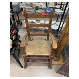 Wooden Armchair With Stretched Rawhide Seat Wooden Armchair With Stretched Rawhide Seat