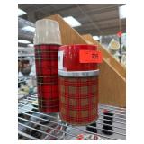 Two Vintage Aladdin Plaid Thermos Bottles Two Vintage Aladdin Plaid Thermos Bottles