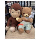 Vintage Plush Toys: Bear and Monkey Vintage Plush Toys: Bear and Monkey