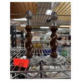 Metal and Wood Twisted Candlesticks Metal and Wood Twisted Candlesticks