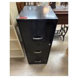Black Three-Drawer Metal Filing Cabinet Black Three-Drawer Metal Filing Cabinet