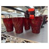 5 Ruby Anchor Hocking Windsor Glasses 5 Ruby Anchor Hocking Windsor Glasses