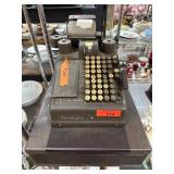 Burroughs Manual Adding Machine in Brown Metal Bod Burroughs Manual Adding Machine in Brown Metal Bod