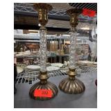 Lucite and Brass Candlesticks Lucite and Brass Candlesticks