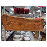 Hand-Carved Hawaiian Wood Panel With Figurative De Hand-Carved Hawaiian Wood Panel With Figurative De