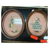 Framed Needlepoint Portraits in Oval Frames Framed Needlepoint Portraits in Oval Frames