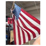 United States Flag on Wooden Pole United States Flag on Wooden Pole