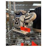Blue and White Ceramic Elephant Figurine Blue and White Ceramic Elephant Figurine