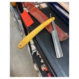 F. W. Engels Straight Razor with Yellow Handle F. W. Engels Straight Razor with Yellow Handle