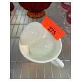 Blown Glass Eggs with White Finish Blown Glass Eggs with White Finish