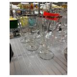 Five Glasses with Platinum Rims Five Glasses with Platinum Rims
