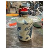 Blue and White Porcelain Snuff Bottle With Red Sto Blue and White Porcelain Snuff Bottle With Red Sto
