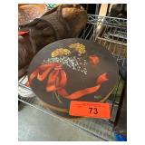 Hand-Painted Wooden Round Box with Floral Design Hand-Painted Wooden Round Box with Floral Design