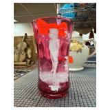 Mary Gregory Cranberry Glass Vase Mary Gregory Cranberry Glass Vase