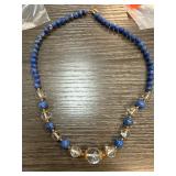 Lapis Lazuli and Clear Crystal Bead Necklace Lapis Lazuli and Clear Crystal Bead Necklace