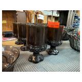 Six Amber-Colored Glass Goblets Six Amber-Colored Glass Goblets