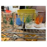 Four Glasses with Retro Diner Art Four Glasses with Retro Diner Art
