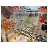 Five Howdy Doody Glasses with Character Designs Five Howdy Doody Glasses with Character Designs