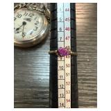 Lunt Sterling Silver Ring with Purple Stone Lunt Sterling Silver Ring with Purple Stone