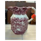 Mason�s Vista Red Ironstone Pitcher from England Mason�s Vista Red Ironstone Pitcher from England