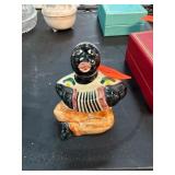 Black Americana Ceramic Figure with Accordian Moti Black Americana Ceramic Figure with Accordian Moti