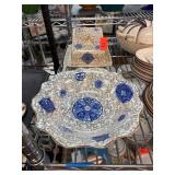 Minton Blue and White Dish and Covered Butter Dish Minton Blue and White Dish and Covered Butter Dish