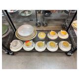 Franciscan Earthenware Dinnerware Set, Yellow Patt Franciscan Earthenware Dinnerware Set, Yellow Patt