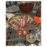Handmade Ceramic Pedestal Dish with Drip Glaze Handmade Ceramic Pedestal Dish with Drip Glaze