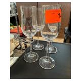 4 Rastall Etched Crystal Stem Glasses 4 Rastall Etched Crystal Stem Glasses