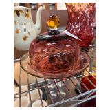 Amberina Glass Butter Dish with Lid Amberina Glass Butter Dish with Lid