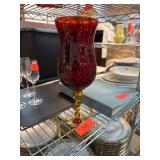 Amberina Glass Goblet with Twisted Stem Amberina Glass Goblet with Twisted Stem