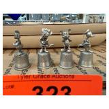 Four Disney Character Pewter Thimbles Four Disney Character Pewter Thimbles