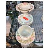 Vernon Kilns Metlox Rose Floral Dishware Vernon Kilns Metlox Rose Floral Dishware