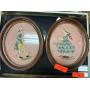 Framed Needlepoint Portraits in Oval Frames