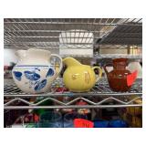 Three Ceramic Pitchers with Maker Marks