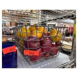 Decorative Wire Basket with Artificial Fruits