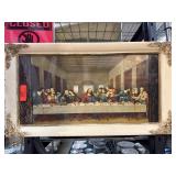Framed Print of The Last Supper with Vintage Stamp