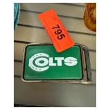 Indianapolis Colts Belt Buckle with Green Enamel