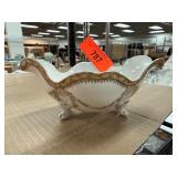 MZ Austria Ceramic Footed Bowl with Gold Detailing