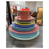 Large Fiesta Pottery Dishware Set